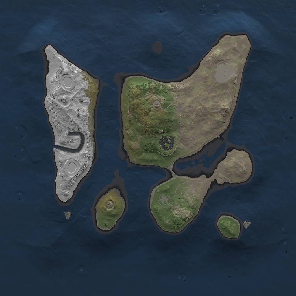 Rust Map: Procedural Map, Size: 2000, Seed: 2359, 5 Monuments