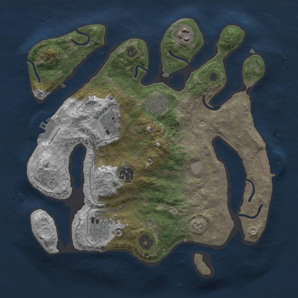 Rust Map: Procedural Map, Size: 3000, Seed: 234221, 13 Monuments