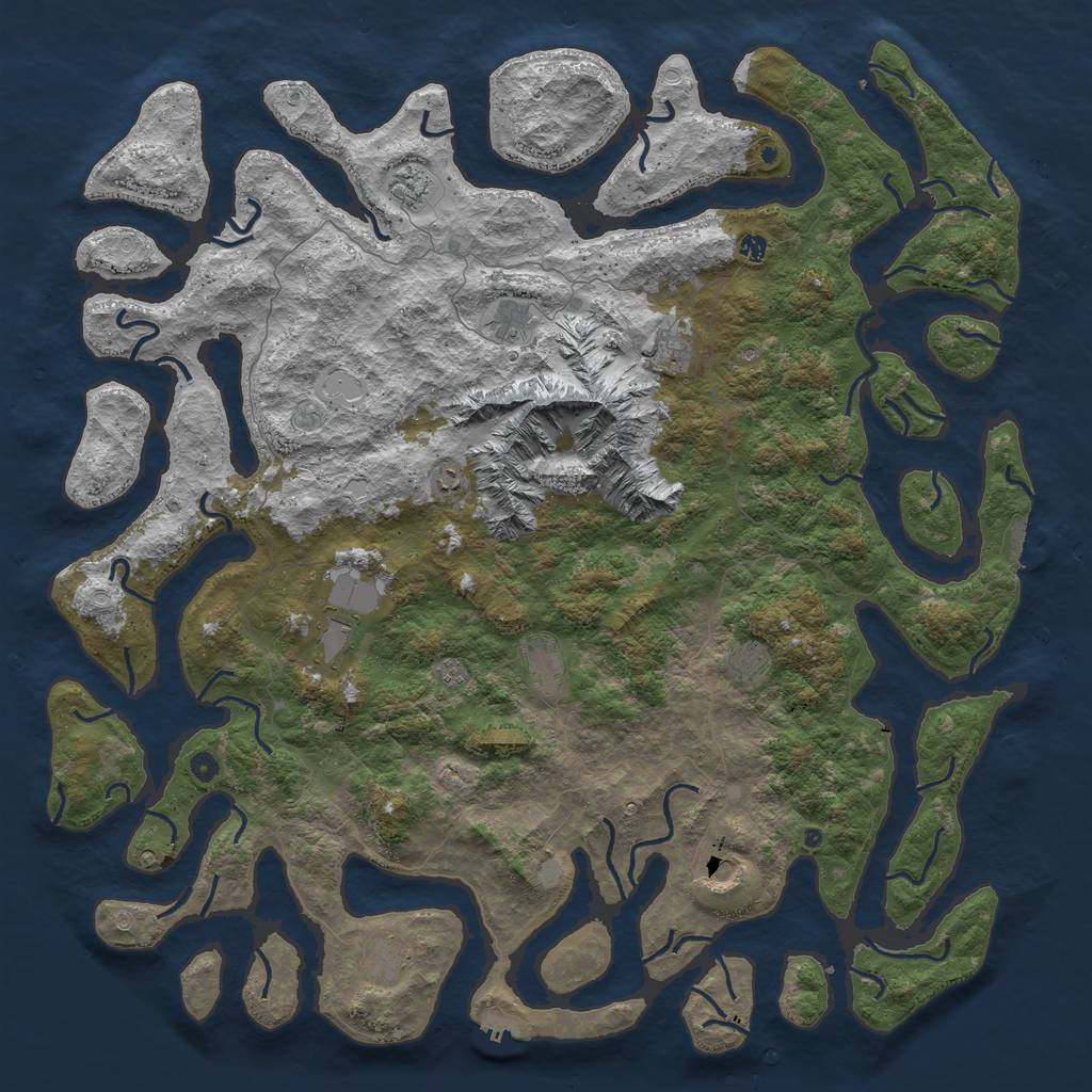 Rust Map: Procedural Map, Size: 6000, Seed: 26936078, 19 Monuments