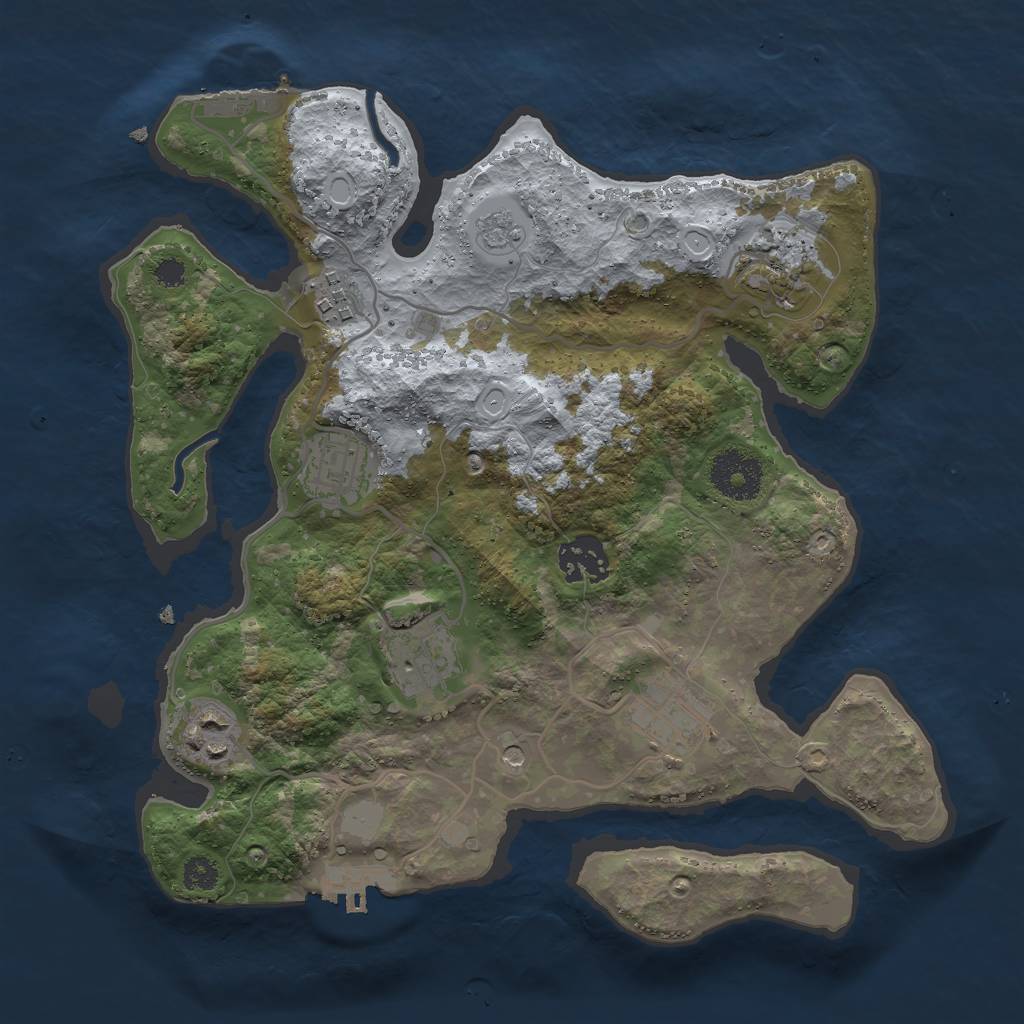 Rust Map: Procedural Map, Size: 3000, Seed: 20212020, 14 Monuments