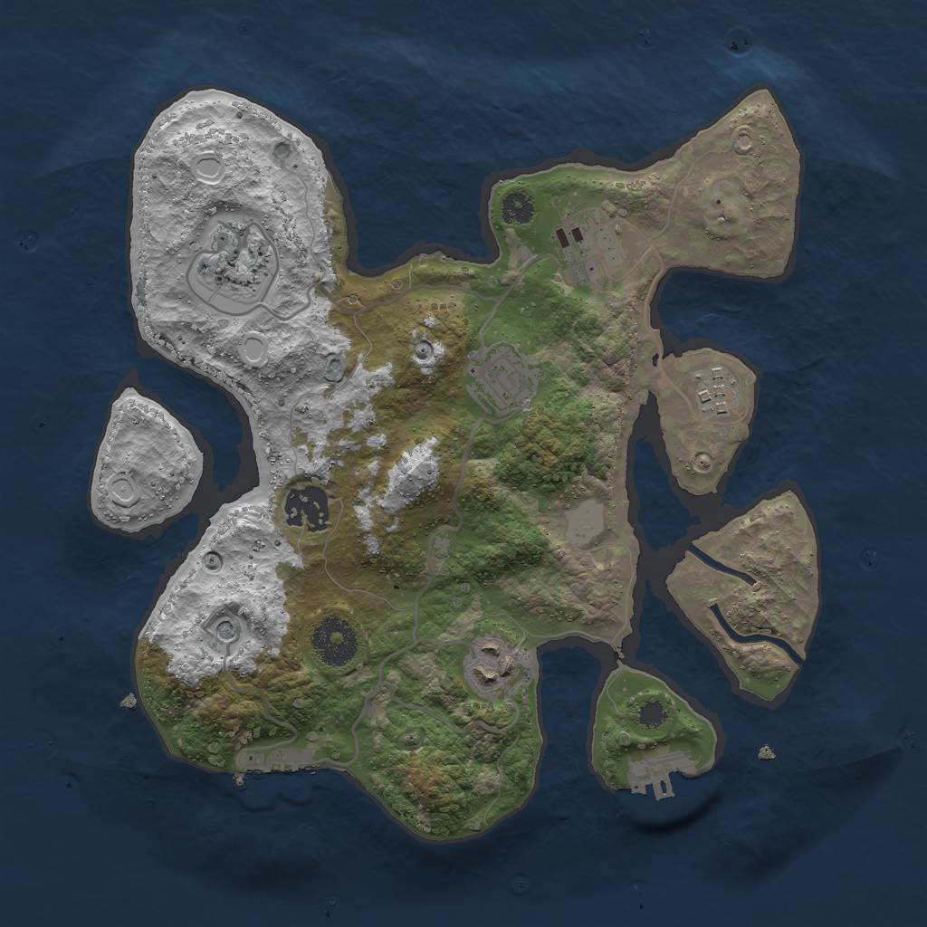 Rust Map: Procedural Map, Size: 3000, Seed: 4300, 14 Monuments