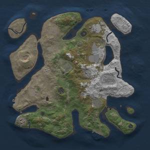 Thumbnail Rust Map: Procedural Map, Size: 3700, Seed: 1432202519, 19 Monuments