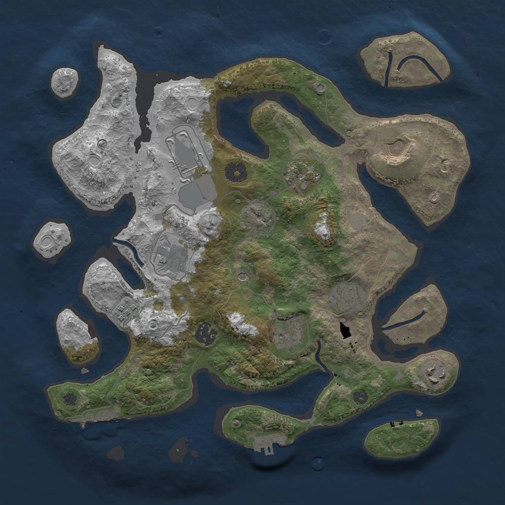 Rust Map: Procedural Map, Size: 3500, Seed: 509260067, 17 Monuments