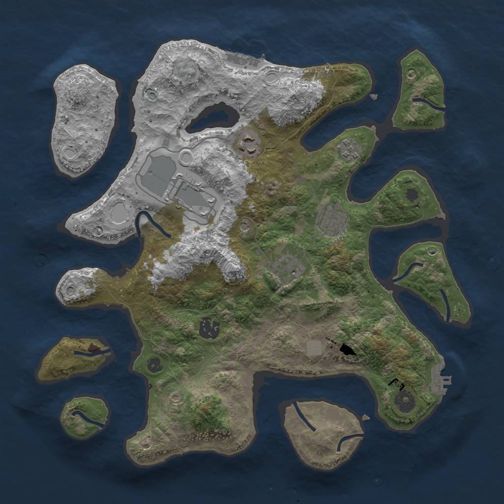 Rust Map: Procedural Map, Size: 3500, Seed: 1667248598, 14 Monuments