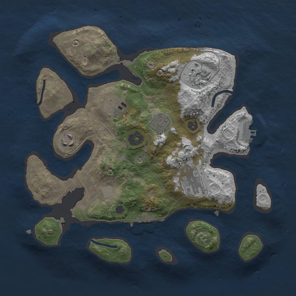 Rust Map: Procedural Map, Size: 3000, Seed: 1754509769, 13 Monuments