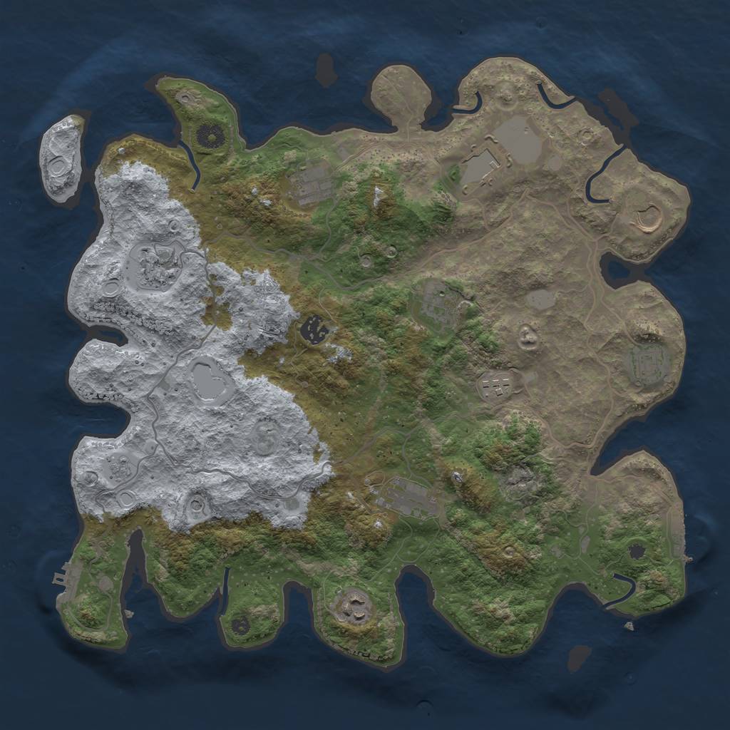 Rust Map: Procedural Map, Size: 4000, Seed: 270768623, 17 Monuments