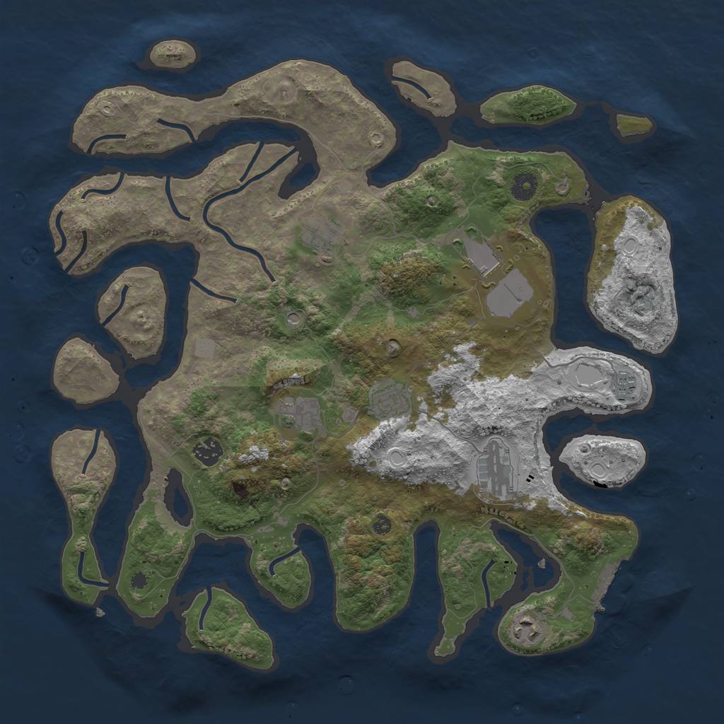 Rust Map: Procedural Map, Size: 3950, Seed: 2017516245, 15 Monuments