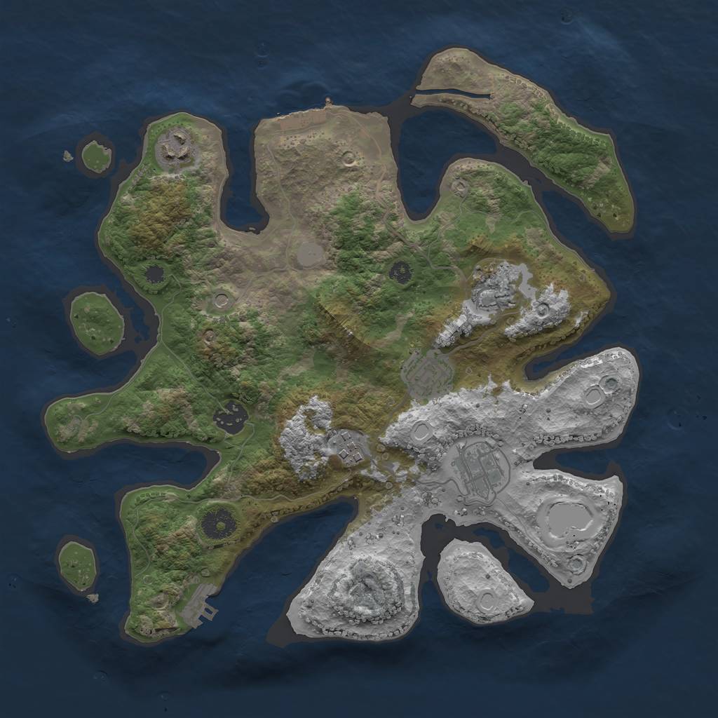 Rust Map: Procedural Map, Size: 3350, Seed: 1521126724, 14 Monuments