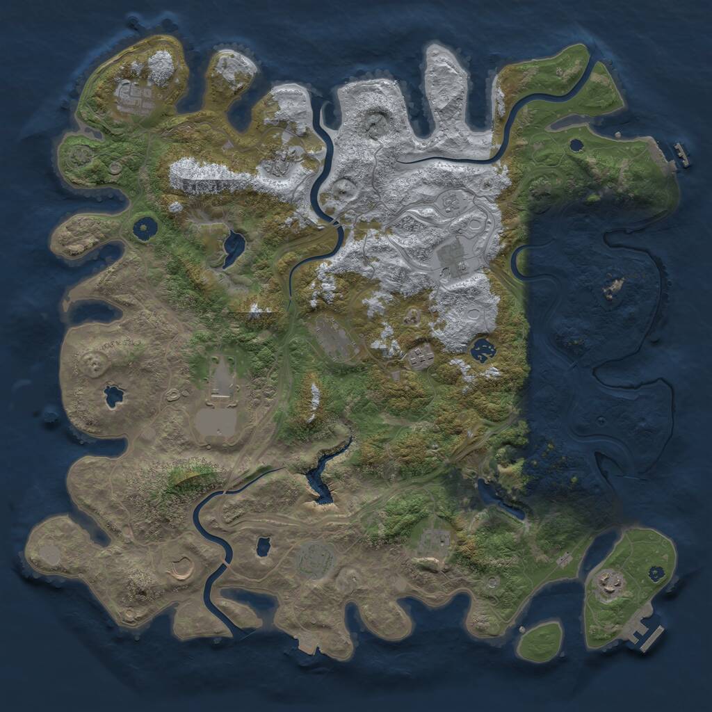 Rust Map: Procedural Map, Size: 4600, Seed: 58467984, 17 Monuments