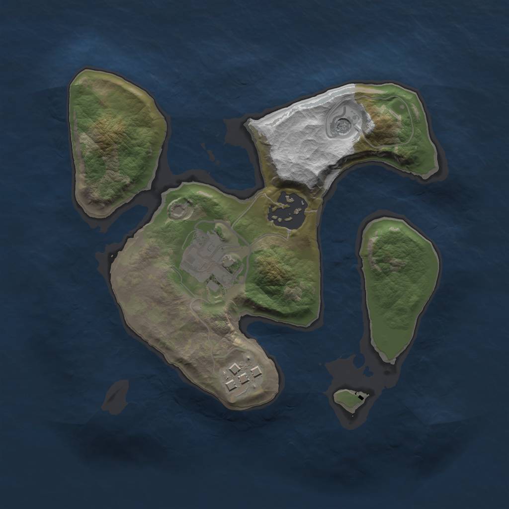 Rust Map: Barren, Size: 2000, Seed: 587, 6 Monuments