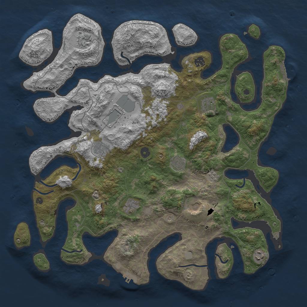 Rust Map: Procedural Map, Size: 4500, Seed: 8515644, 18 Monuments