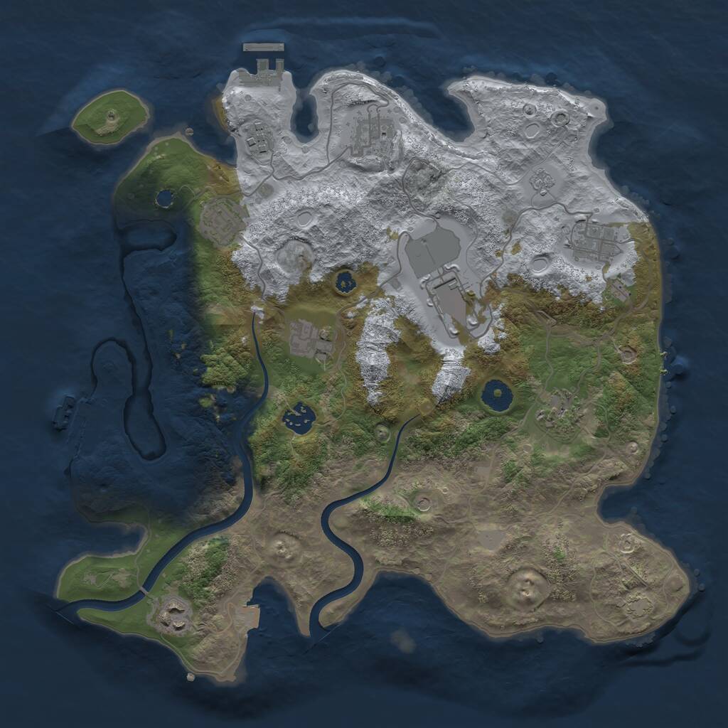 Rust Map: Procedural Map, Size: 3600, Seed: 1882838255, 15 Monuments