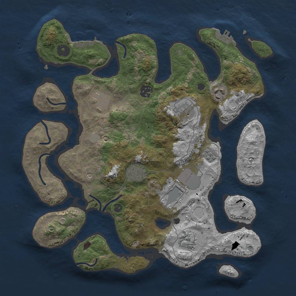 Rust Map: Procedural Map, Size: 3500, Seed: 1675937245, 16 Monuments