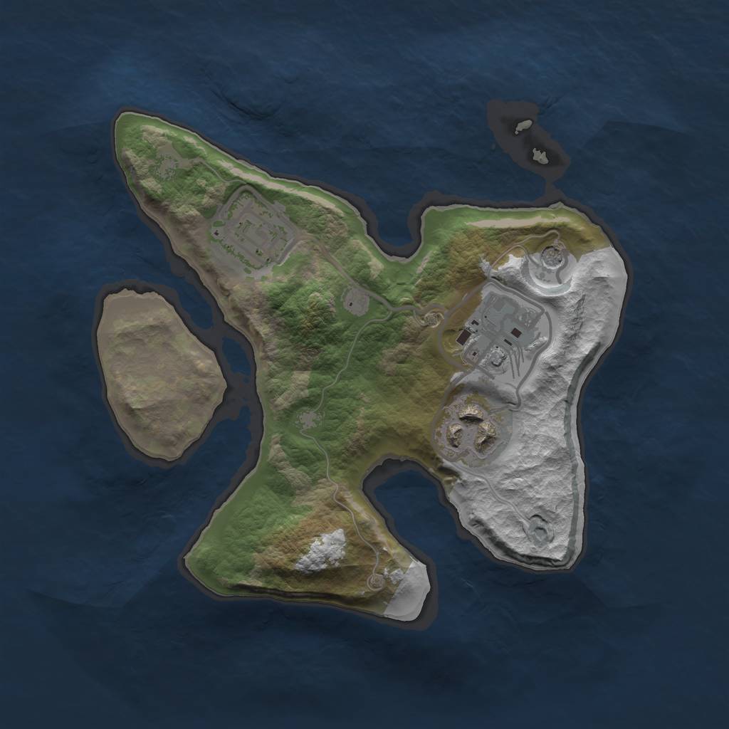 Rust Map: Barren, Size: 2100, Seed: 712372, 6 Monuments