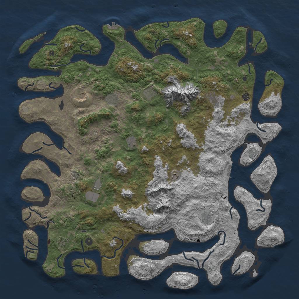 Rust Map: Procedural Map, Size: 6000, Seed: 14689998, 19 Monuments