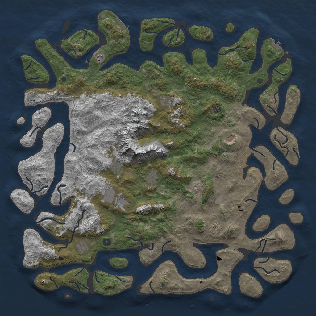Rust Map: Procedural Map, Size: 6000, Seed: 719534682, 19 Monuments
