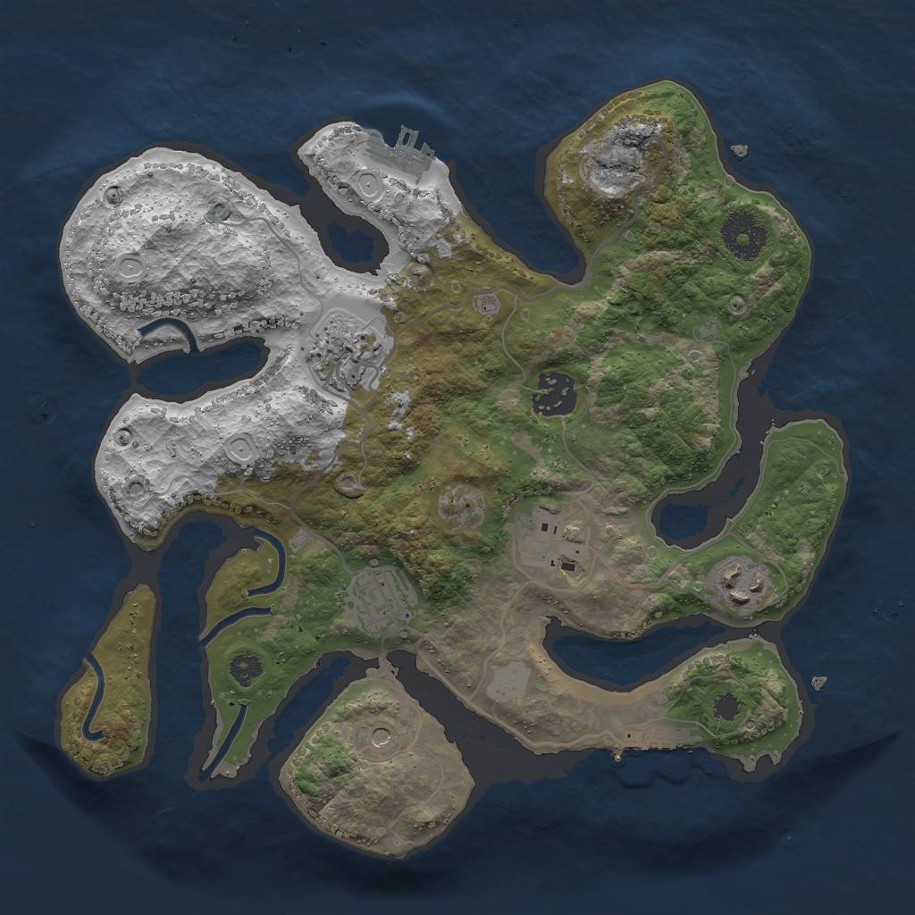 Rust Map: Procedural Map, Size: 3000, Seed: 172981, 13 Monuments