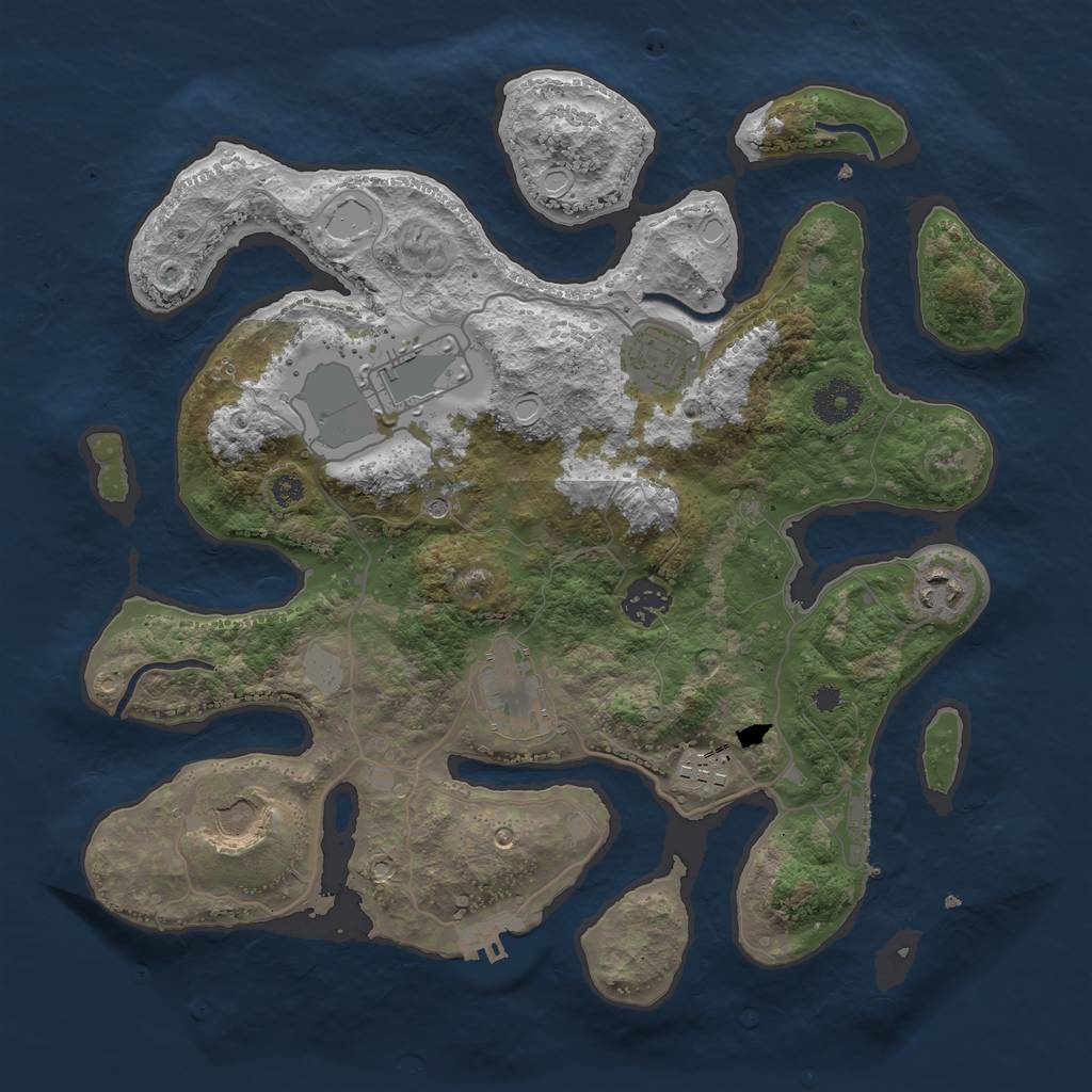 Rust Map: Procedural Map, Size: 3500, Seed: 54883698, 15 Monuments