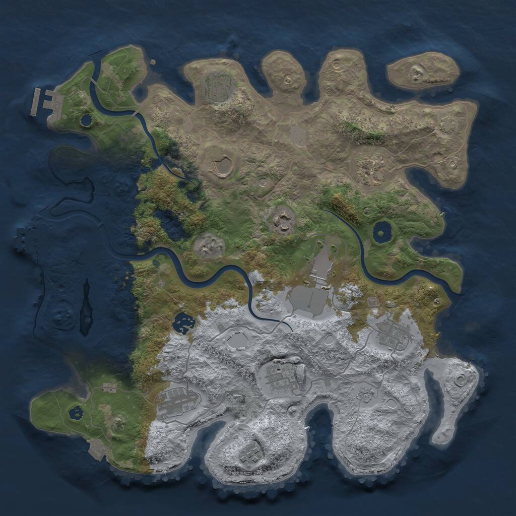 Rust Map: Procedural Map, Size: 3700, Seed: 1750711523, 16 Monuments