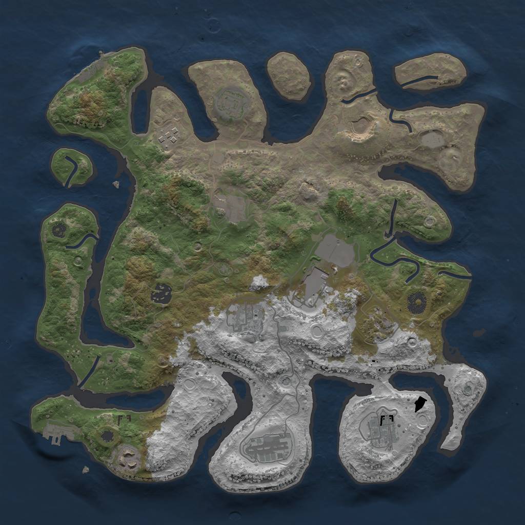 Rust Map: Procedural Map, Size: 3700, Seed: 1750711523, 19 Monuments