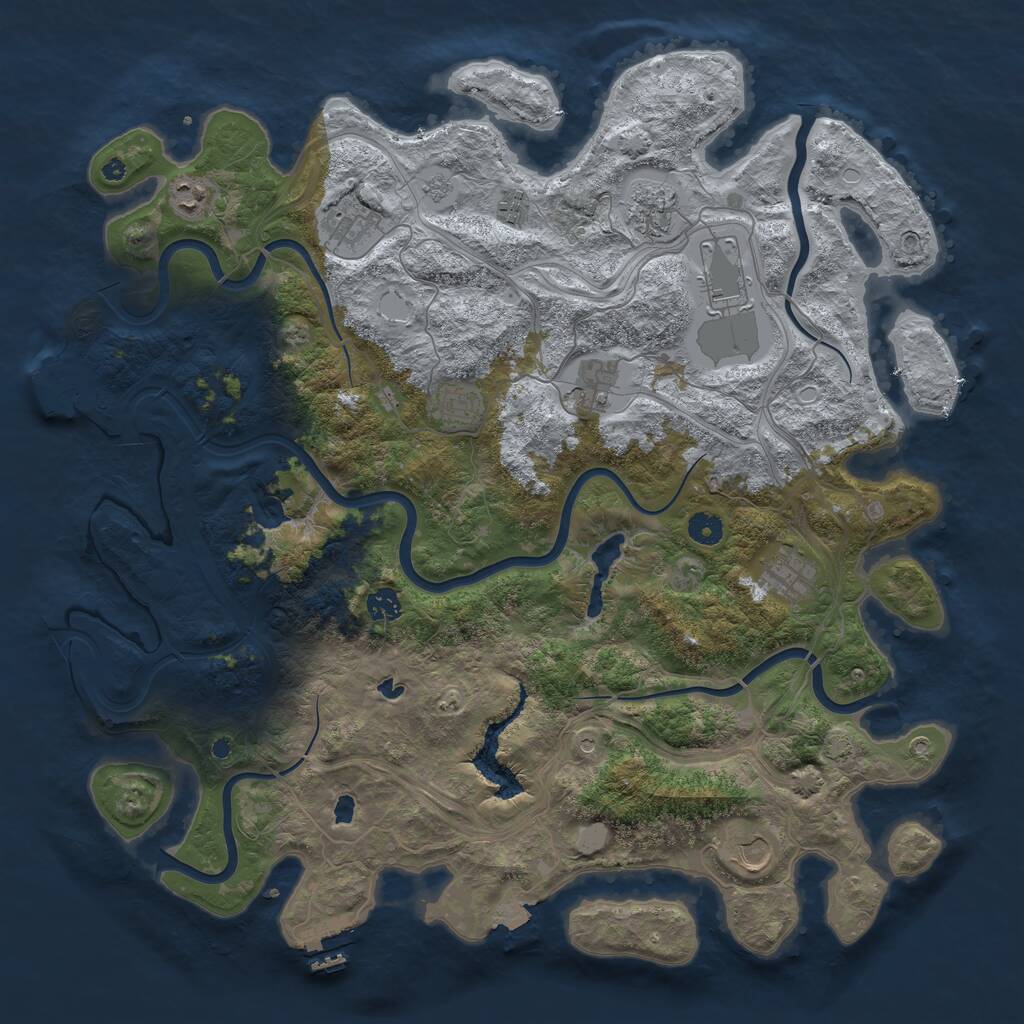 Rust Map: Procedural Map, Size: 4500, Seed: 44792712, 16 Monuments