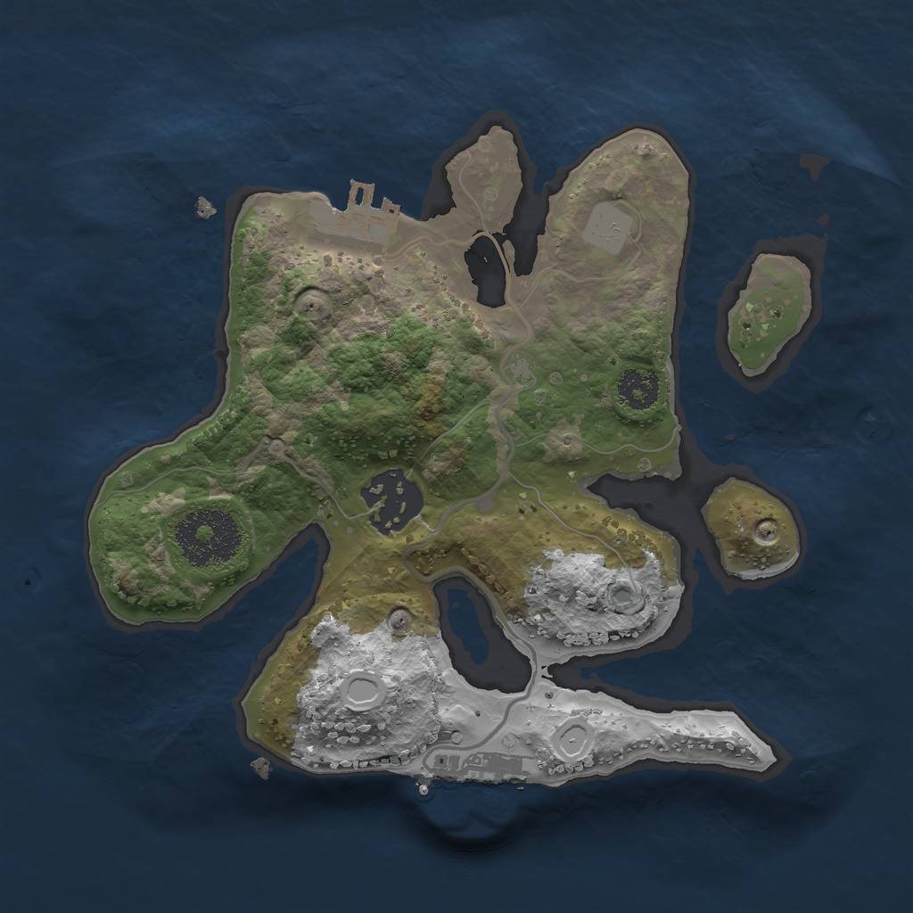 Rust Map: Procedural Map, Size: 2250, Seed: 88882, 8 Monuments