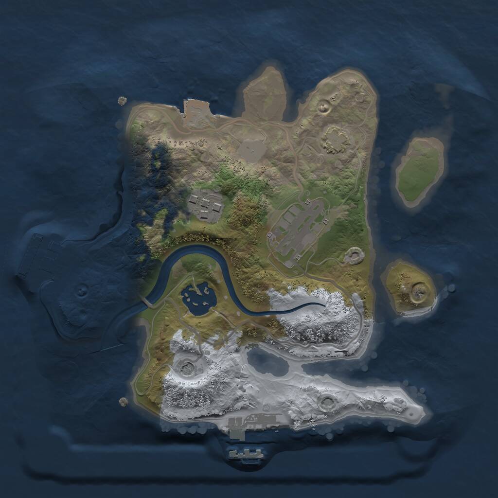 Rust Map: Procedural Map, Size: 2250, Seed: 88882, 8 Monuments