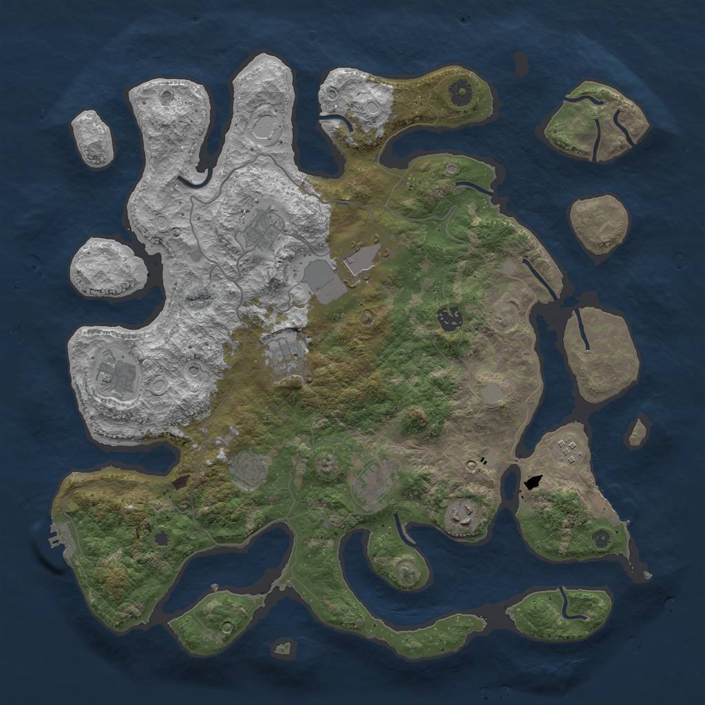 Rust Map: Procedural Map, Size: 4200, Seed: 446629, 17 Monuments