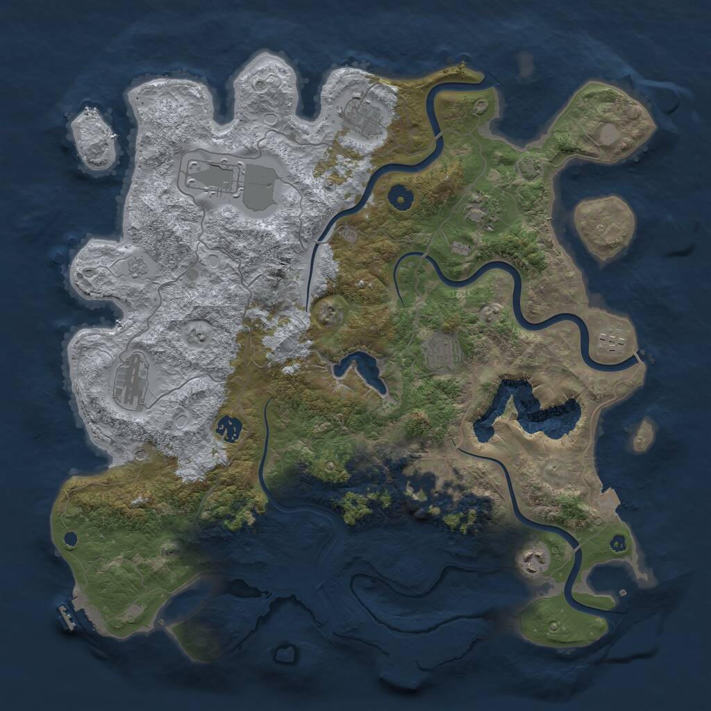 Rust Map: Procedural Map, Size: 4200, Seed: 446629, 15 Monuments