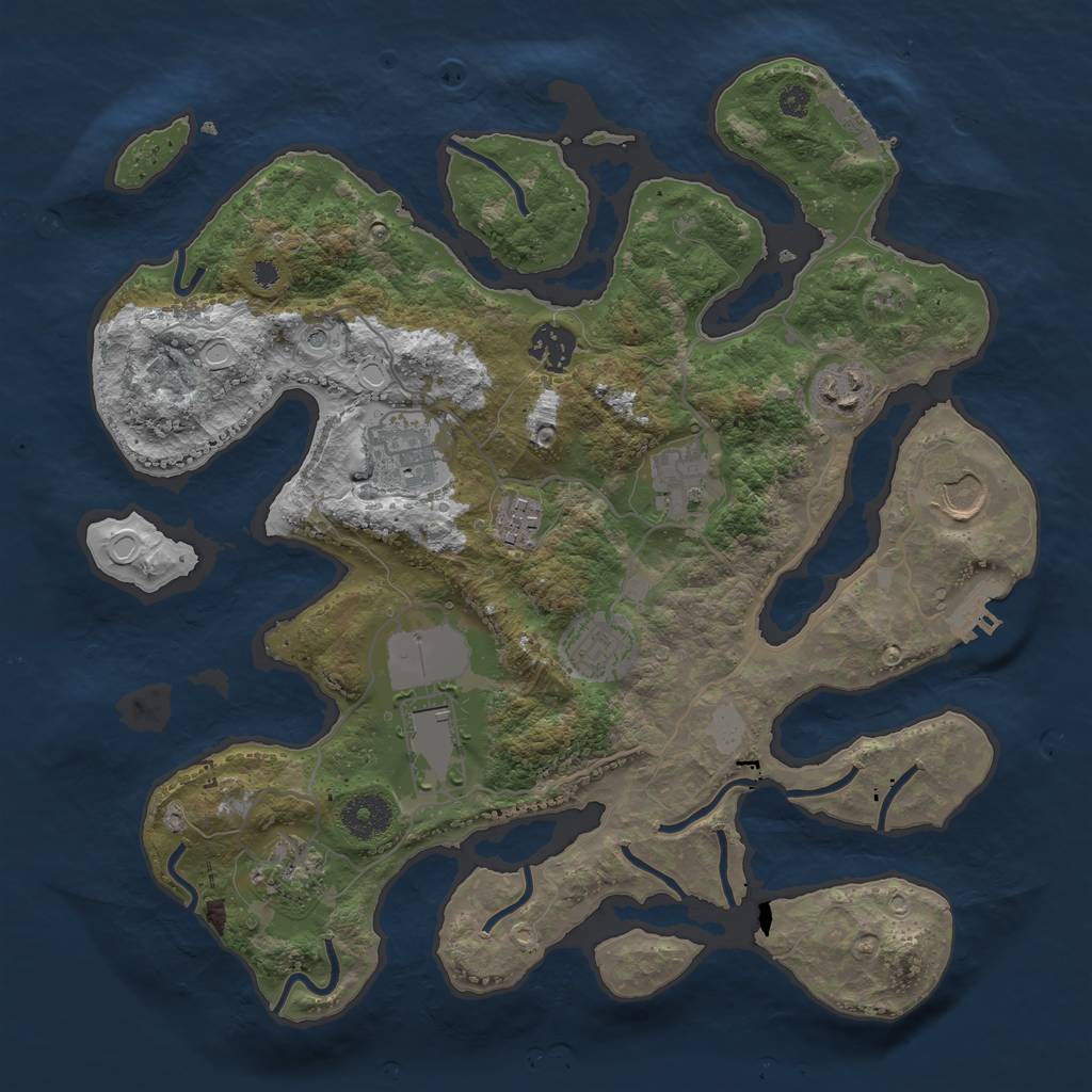 Rust Map: Procedural Map, Size: 3500, Seed: 67867, 17 Monuments