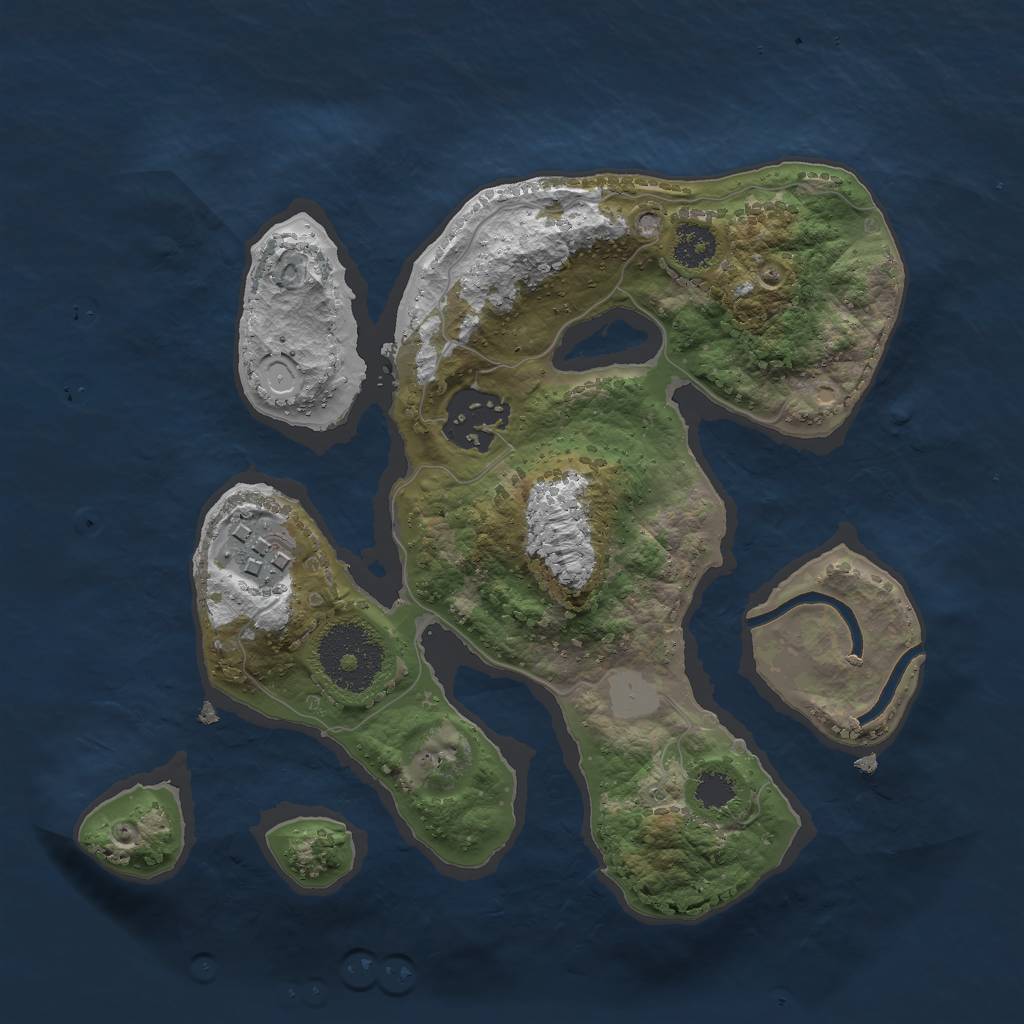 Rust Map: Procedural Map, Size: 2400, Seed: 213, 7 Monuments