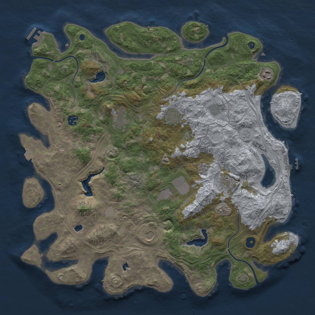 Rust Map: Procedural Map, Size: 4500, Seed: 9151984, 15 Monuments