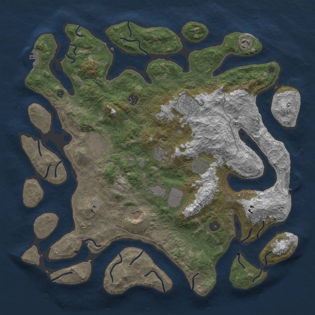 Rust Map: Procedural Map, Size: 4500, Seed: 9151984, 17 Monuments