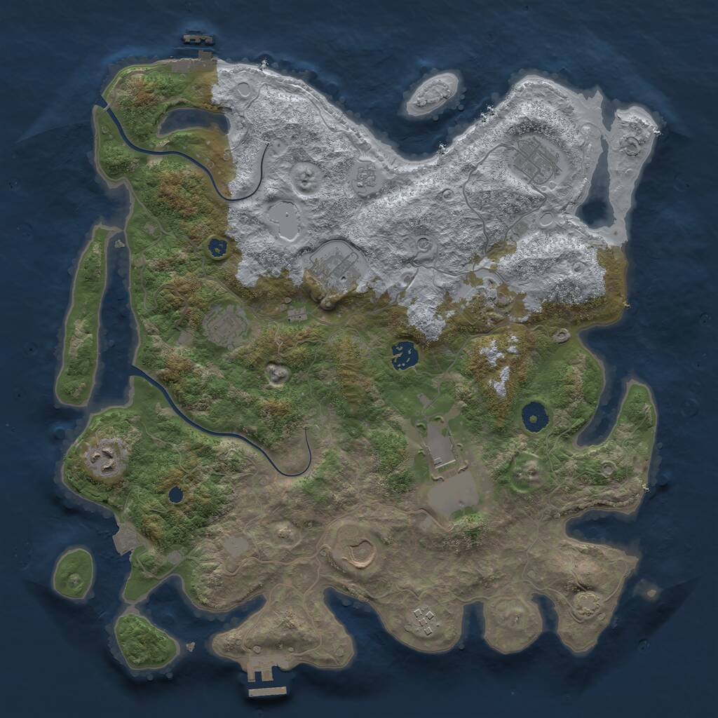 Rust Map: Procedural Map, Size: 3850, Seed: 846861875, 15 Monuments