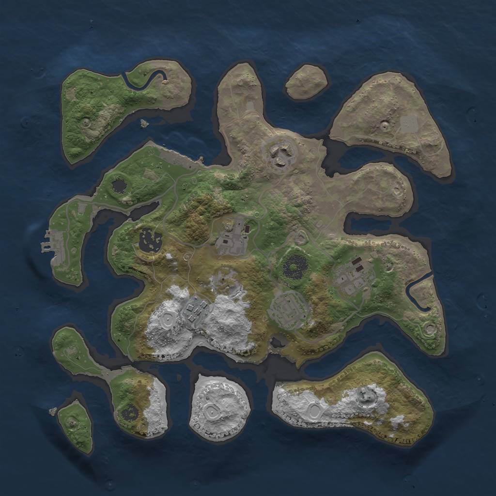 Rust Map: Procedural Map, Size: 3000, Seed: 241497, 13 Monuments