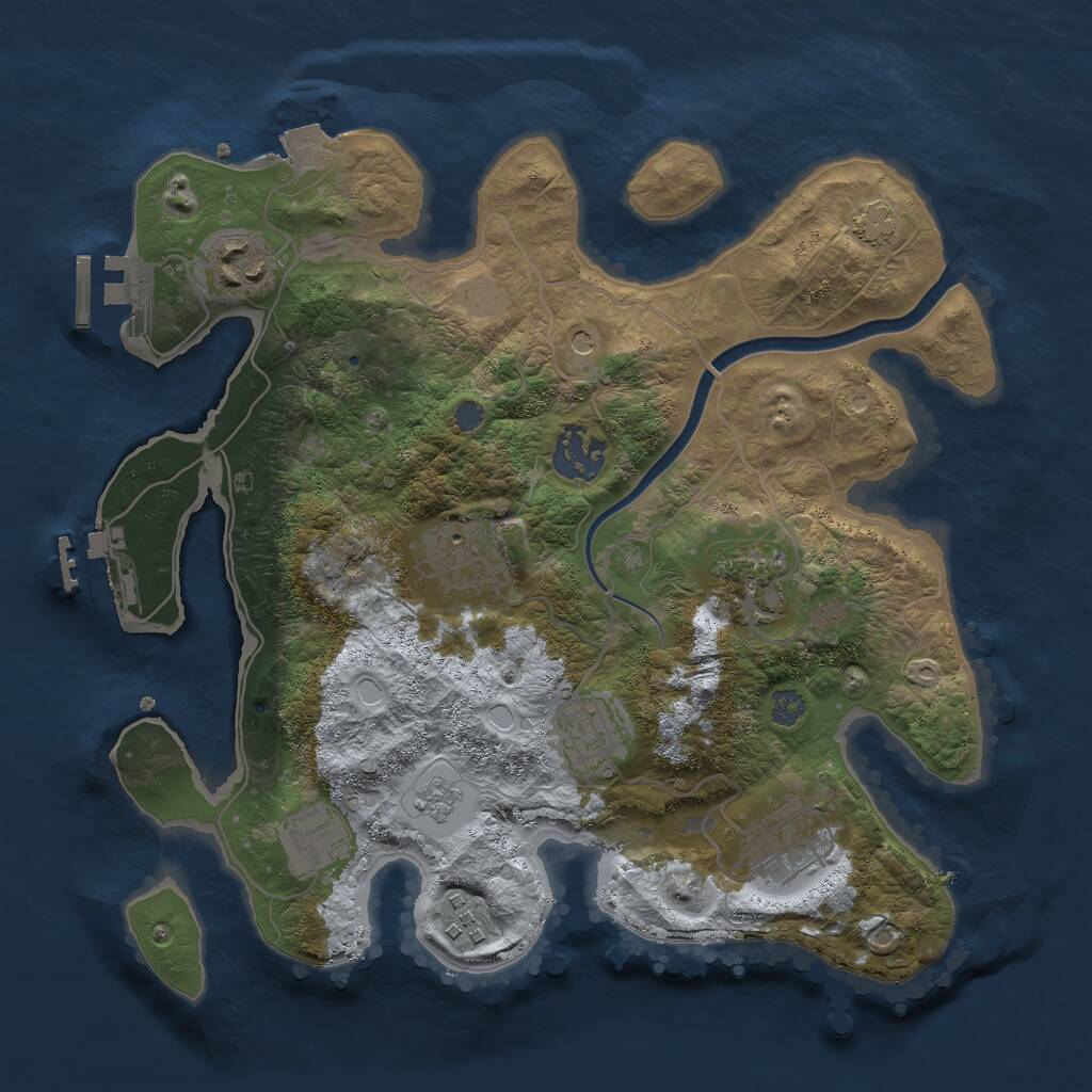 Rust Map: Procedural Map, Size: 3000, Seed: 241497, 15 Monuments