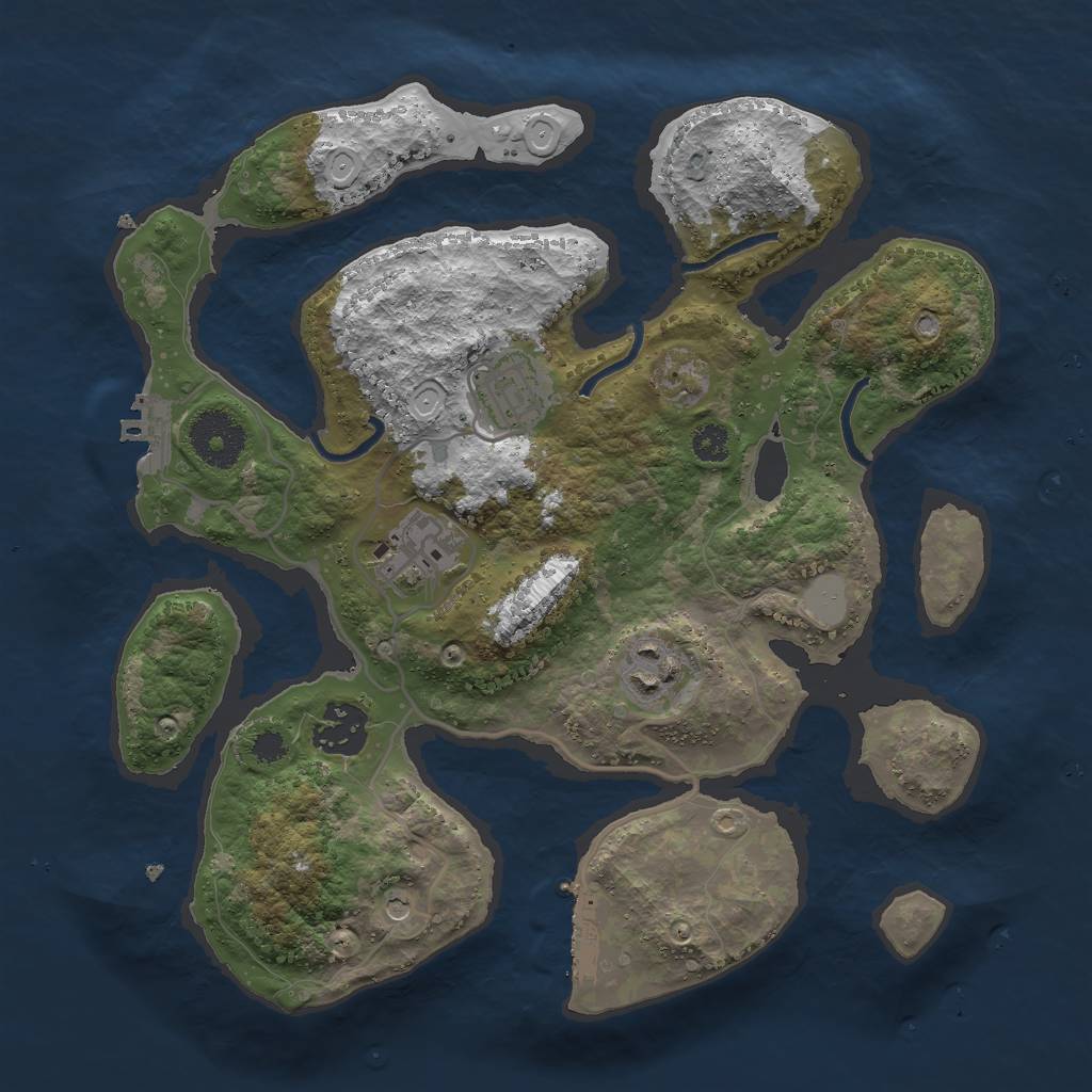 Rust Map: Procedural Map, Size: 3000, Seed: 503575, 12 Monuments