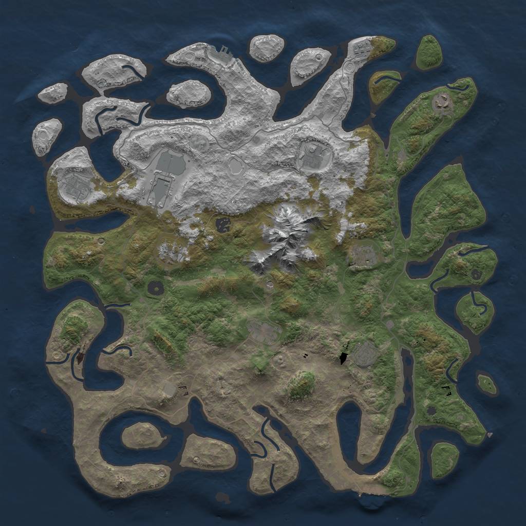 Rust Map: Procedural Map, Size: 5000, Seed: 12981256, 18 Monuments