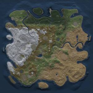 Thumbnail Rust Map: Procedural Map, Size: 4000, Seed: 100816564, 19 Monuments