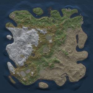 Thumbnail Rust Map: Procedural Map, Size: 4000, Seed: 100816564, 19 Monuments