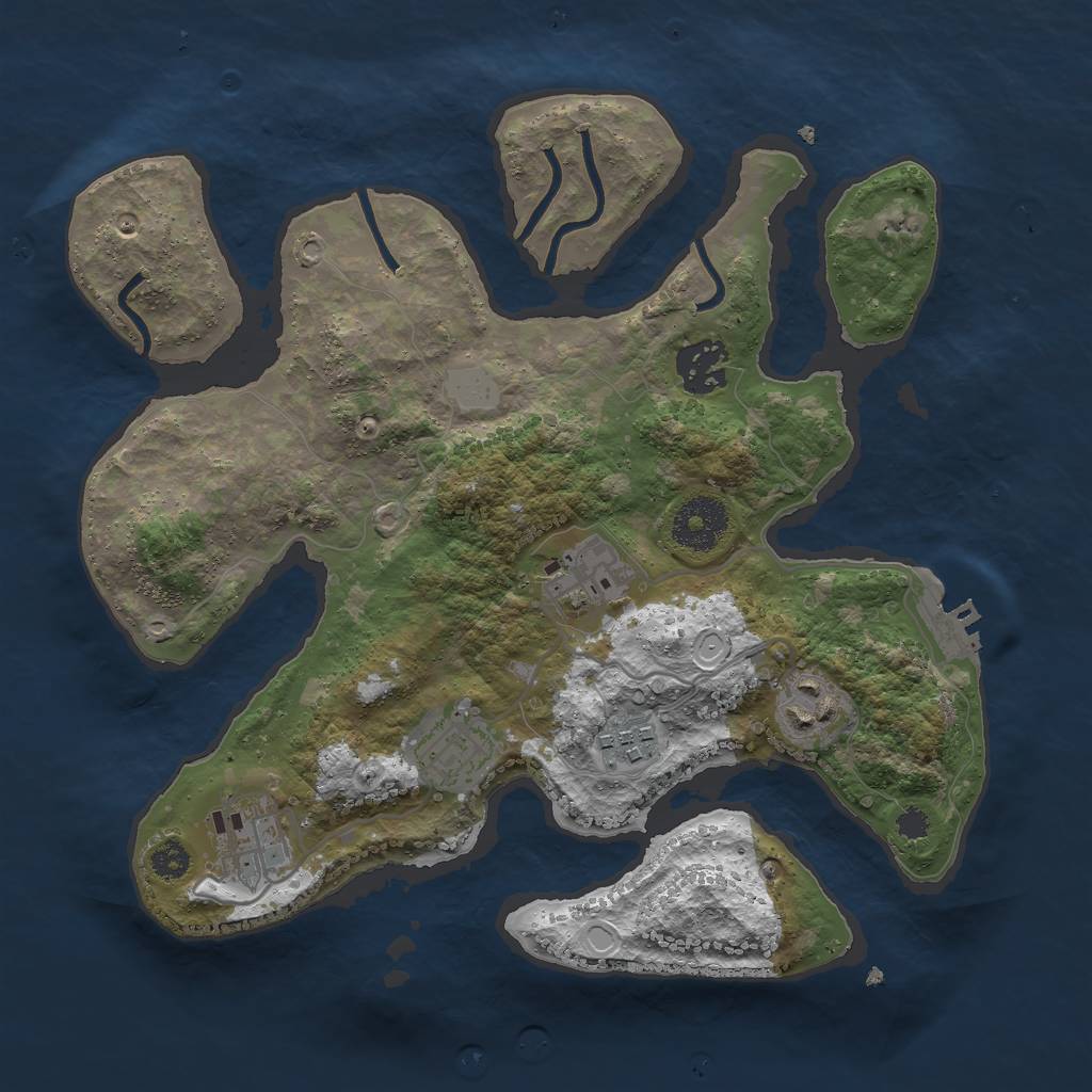 Rust Map: Procedural Map, Size: 3000, Seed: 353760645, 12 Monuments
