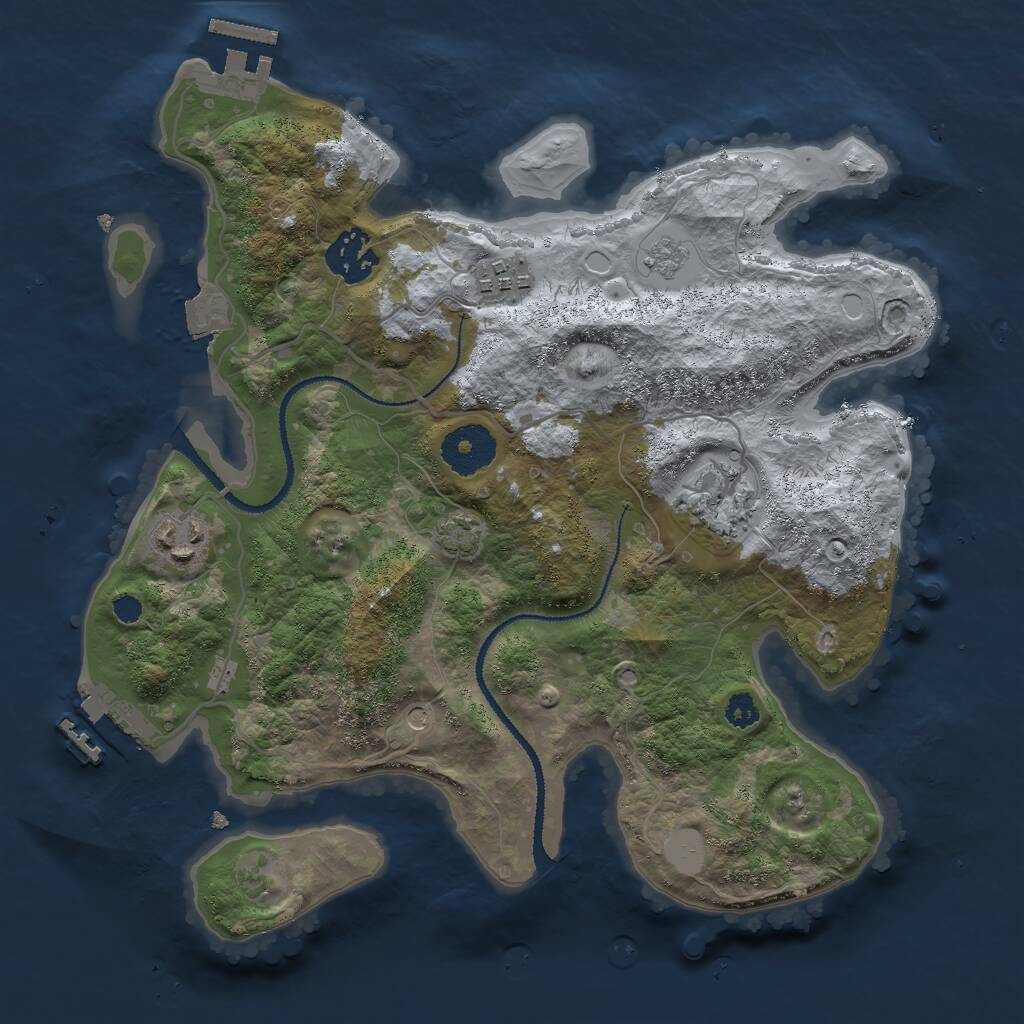 Rust Map: Procedural Map, Size: 3000, Seed: 36677949, 10 Monuments