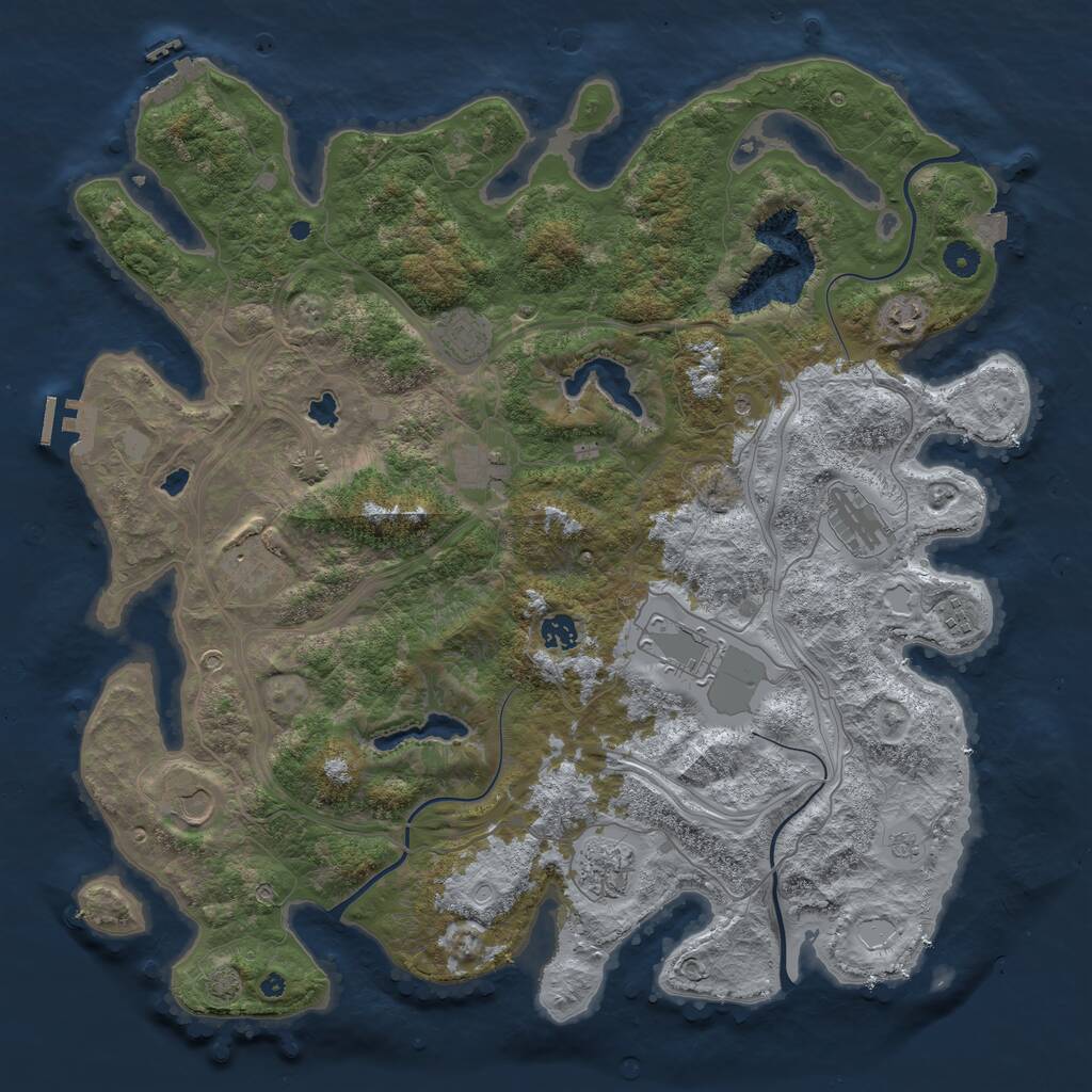 Rust Map: Procedural Map, Size: 4500, Seed: 1625038852, 16 Monuments