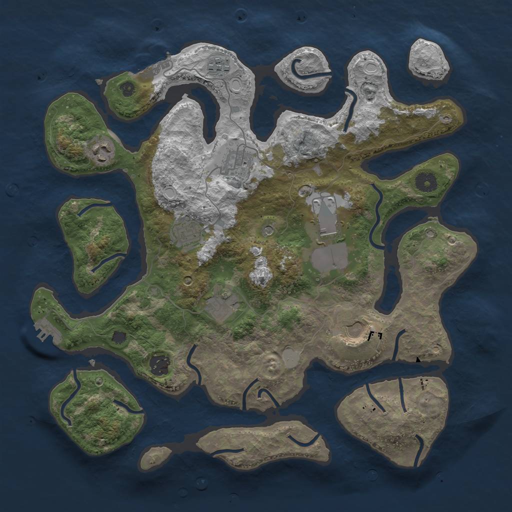 Rust Map: Procedural Map, Size: 3650, Seed: 11311, 16 Monuments