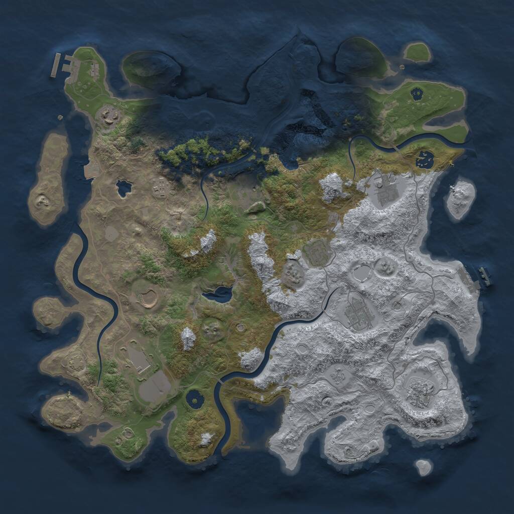 Rust Map: Procedural Map, Size: 4200, Seed: 23434, 16 Monuments