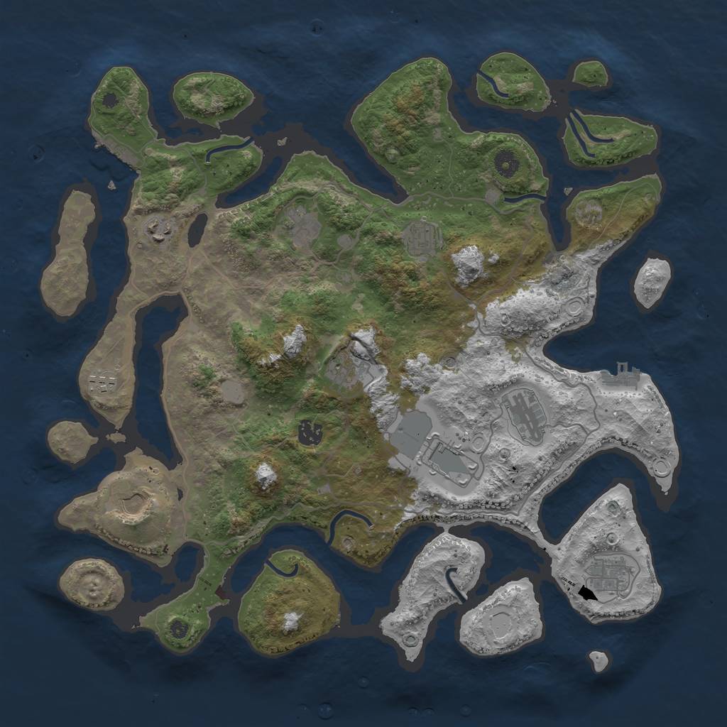 Rust Map: Procedural Map, Size: 4200, Seed: 23434, 18 Monuments