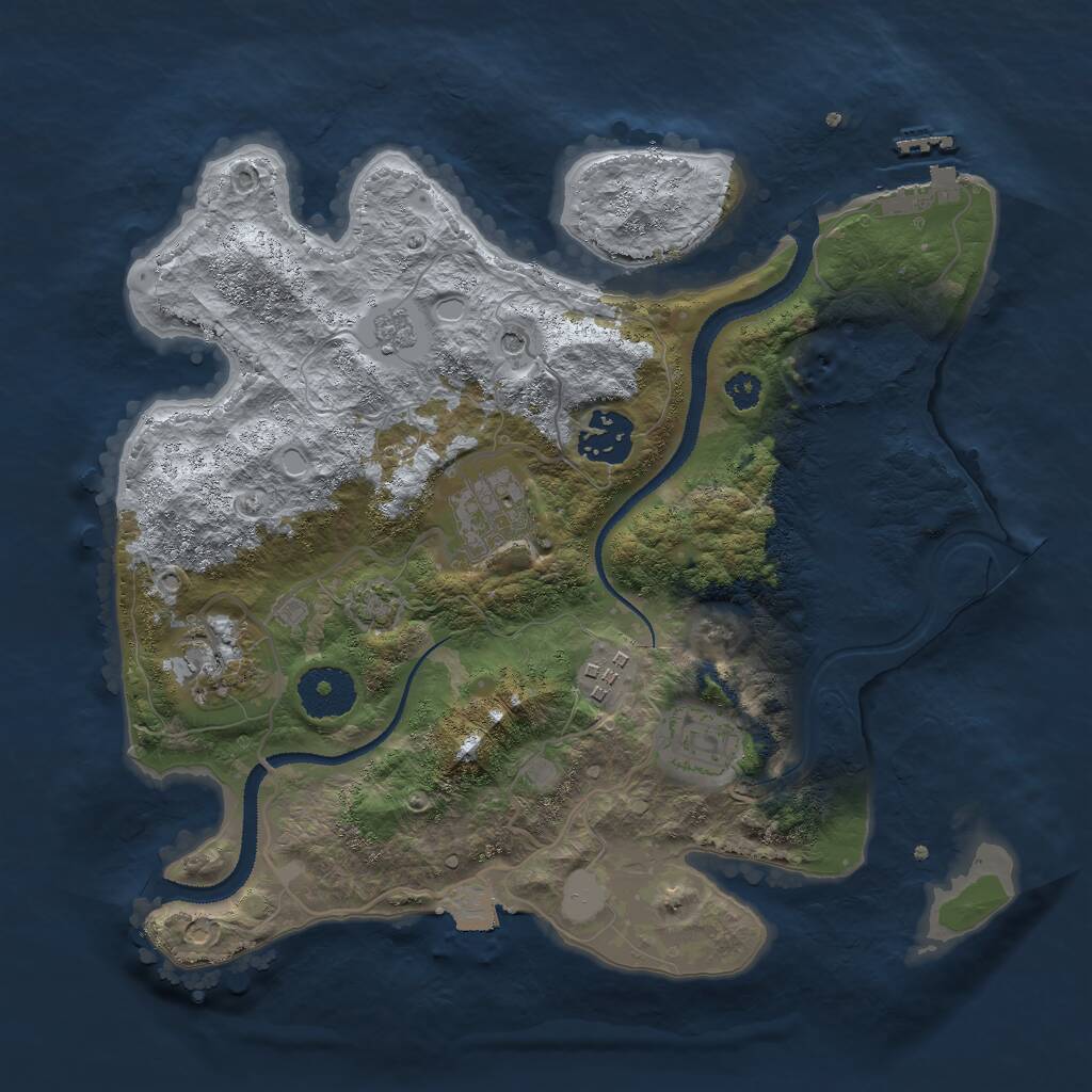 Rust Map: Procedural Map, Size: 3000, Seed: 1336, 10 Monuments