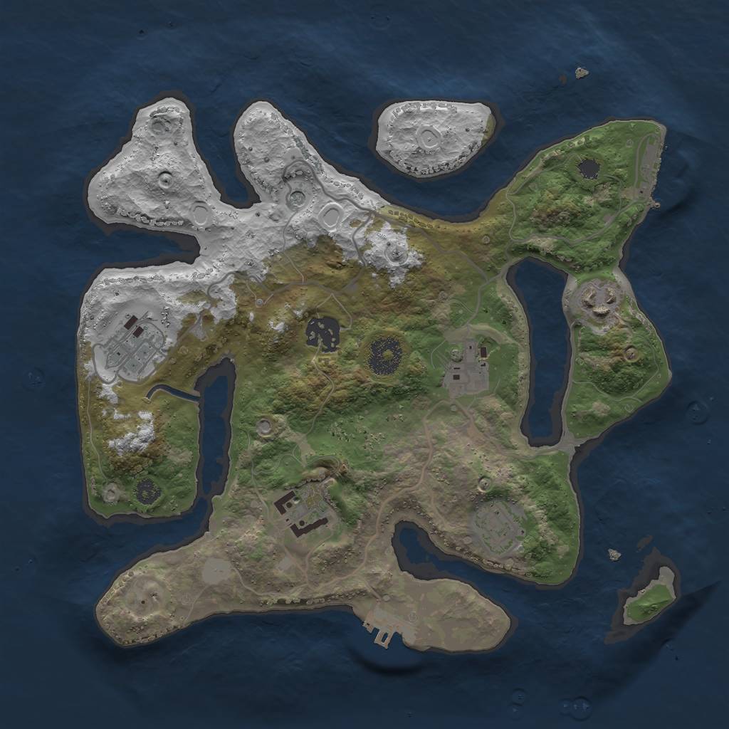 Rust Map: Procedural Map, Size: 3000, Seed: 1336, 14 Monuments