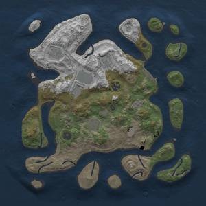 Thumbnail Rust Map: Procedural Map, Size: 3500, Seed: 1989862854, 14 Monuments