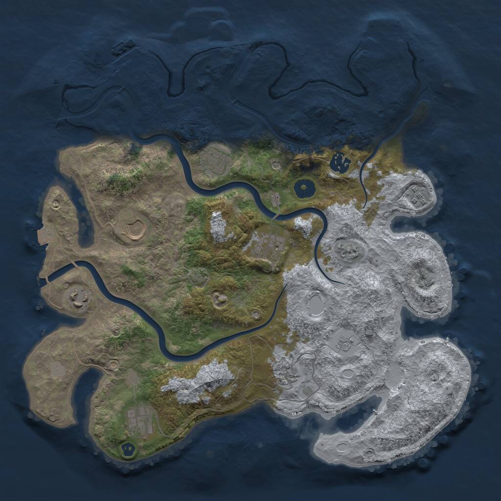 Rust Map: Procedural Map, Size: 3700, Seed: 146185925, 14 Monuments